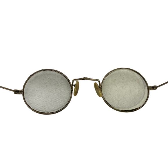 Sharon 1940s Round Wire Frame Glasses Art Deco Case & Original Certificates main image 6